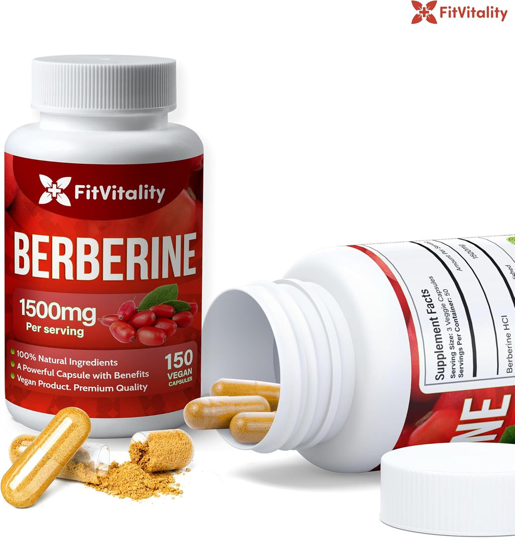 FreshDrinkUS premium herbal supplement with Berberine, non-GMO and gluten-free capsules for health support