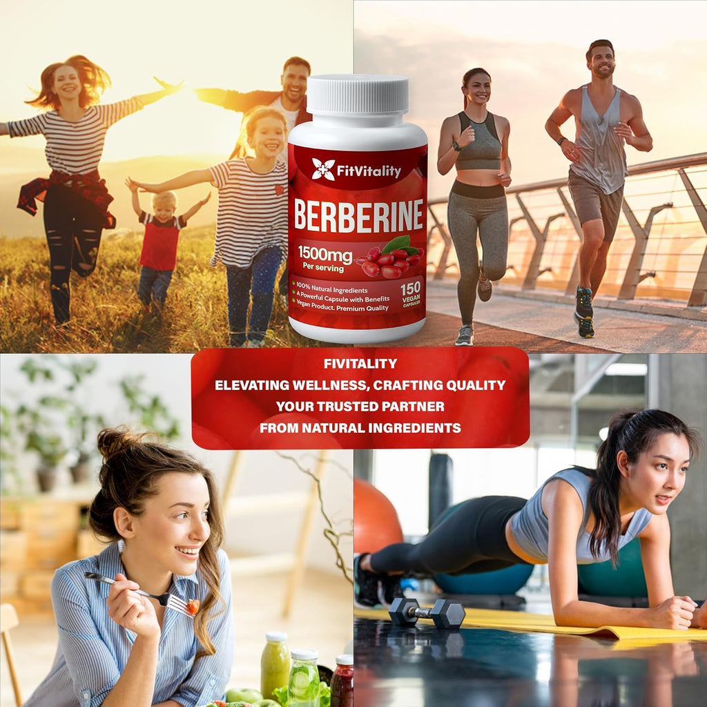 FreshDrinkUS premium herbal supplement bottle featuring Berberine, non-GMO, gluten-free herbal supplement for health support.
