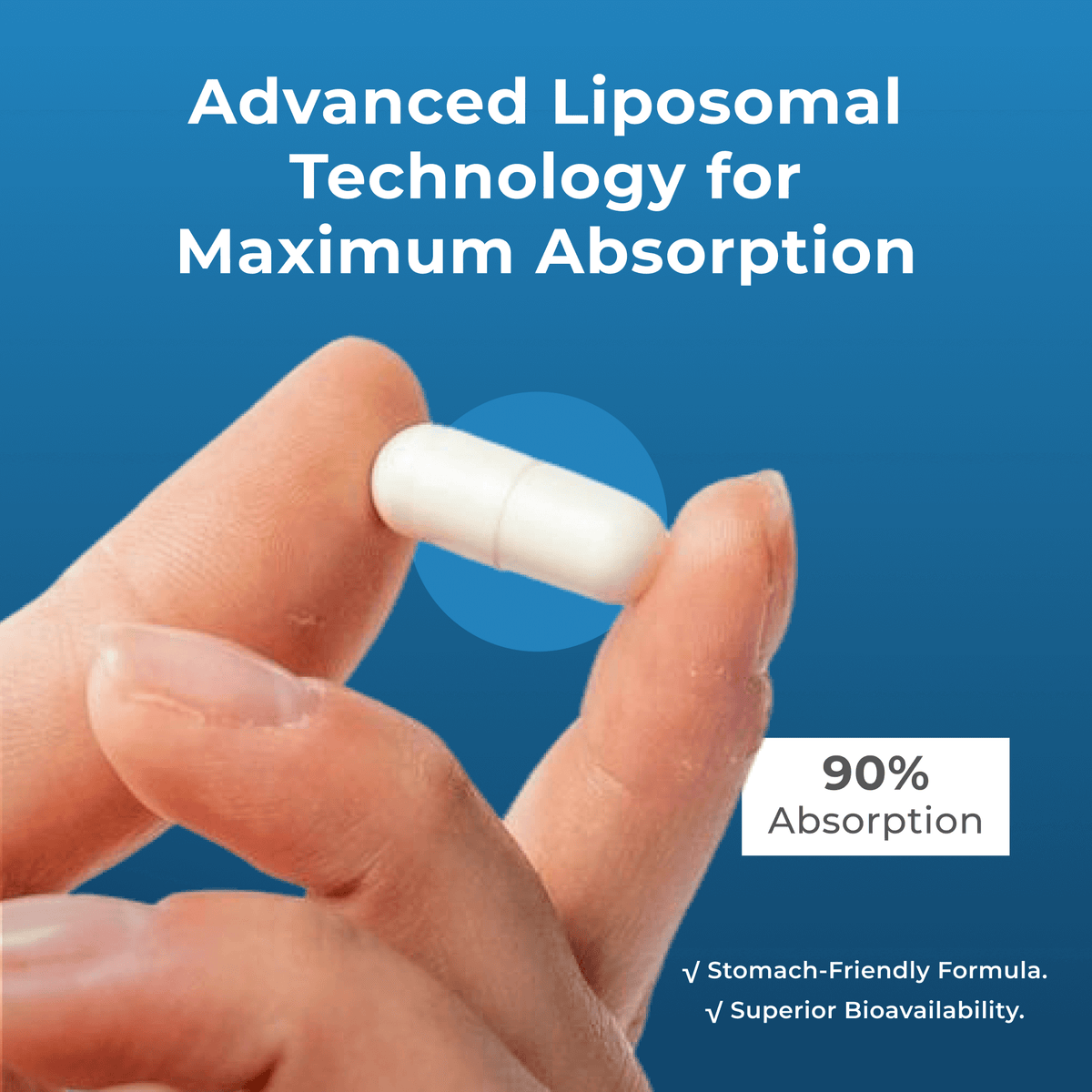 Neurogan Health Liposomal Spermidine Capsules in a bottle, showcasing supplement capsules designed for enhanced absorption.