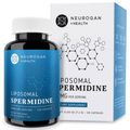 Neurogan Health liposomal spermidine capsules in a bottle and box, dietary supplements for cellular health and longevity.